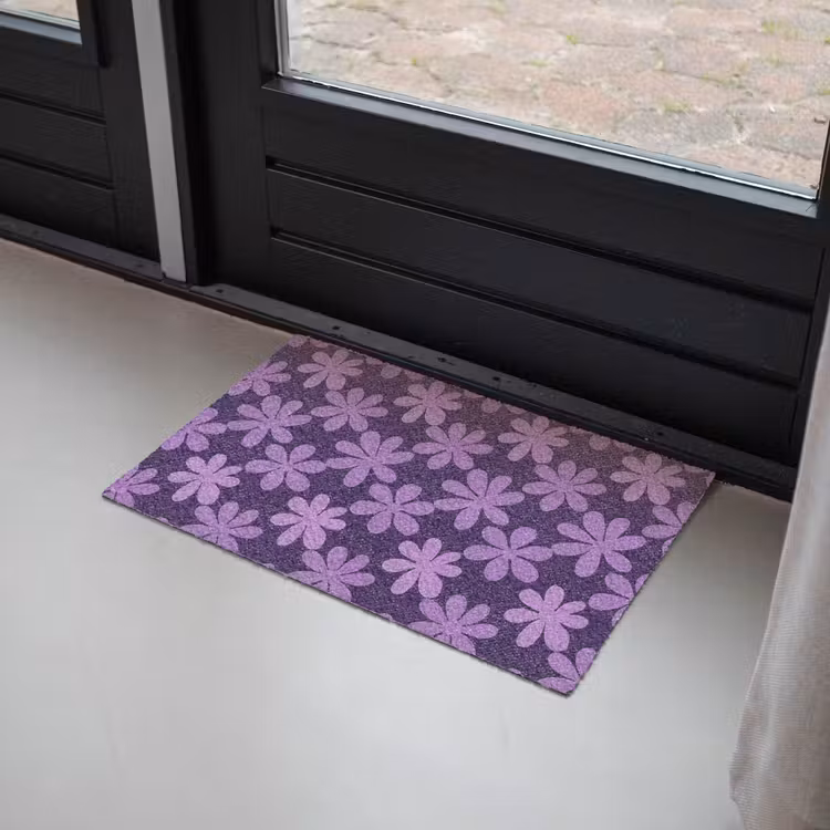 Fußmatte - Lila – Botanisch – Blumen – Retro – Muster — 2