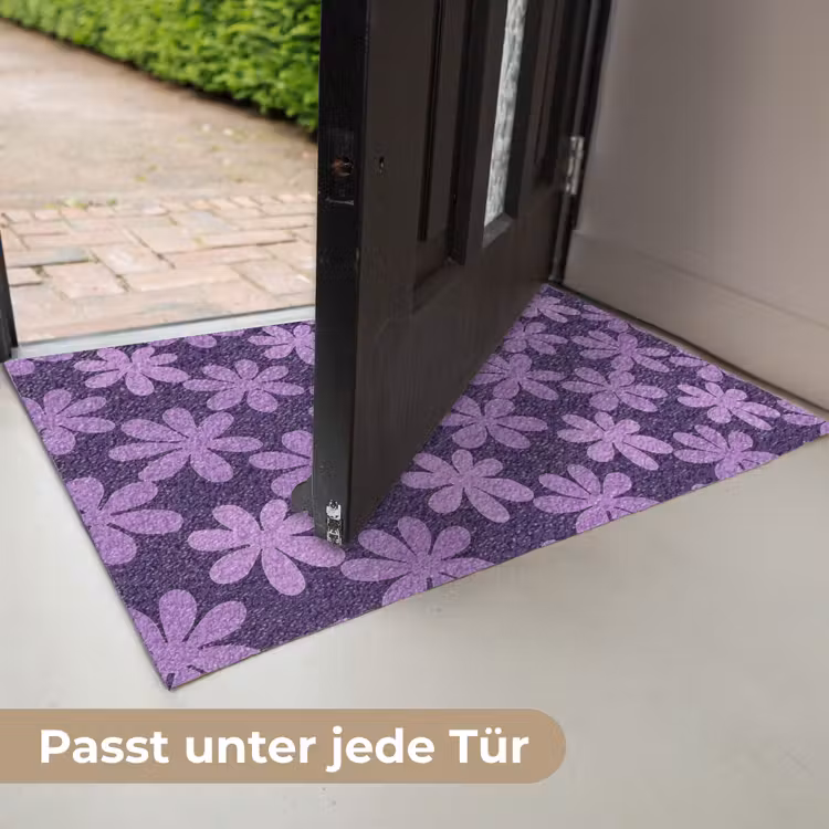 Fußmatte - Lila – Botanisch – Blumen – Retro – Muster — 7