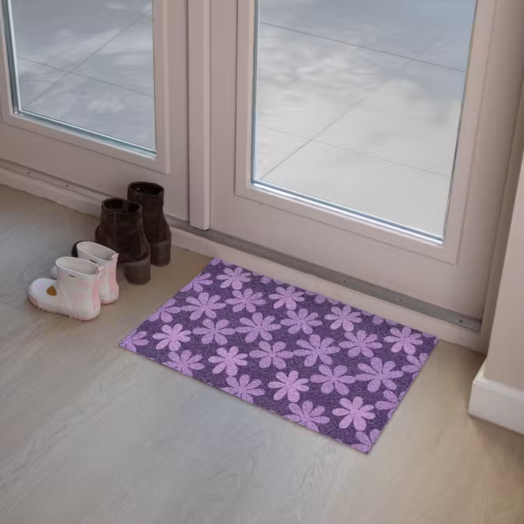 Fußmatte - Lila – Botanisch – Blumen – Retro – Muster — 8