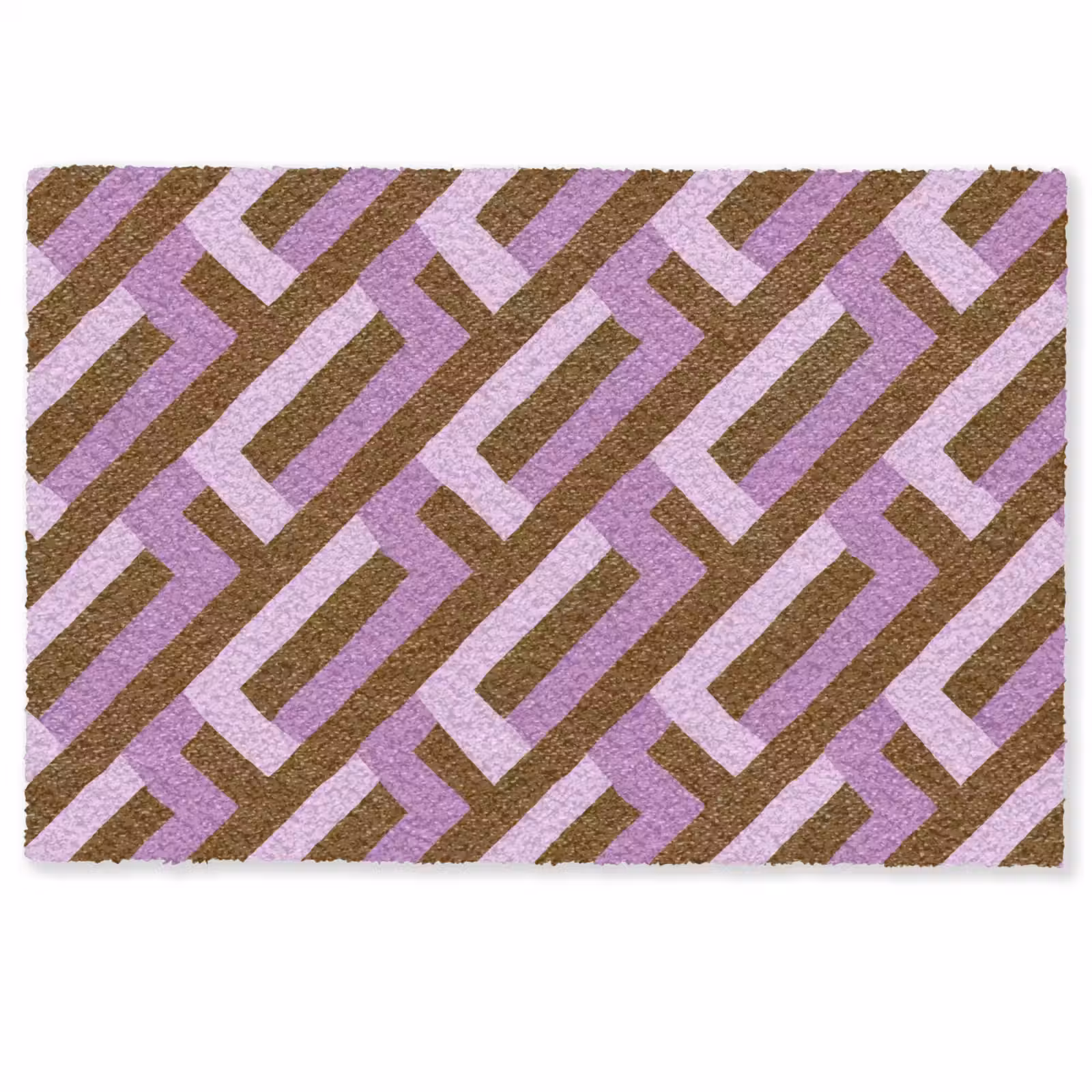 Fußmatte - Braun – Rosa – Geometrisch – Mäander – Muster — 1