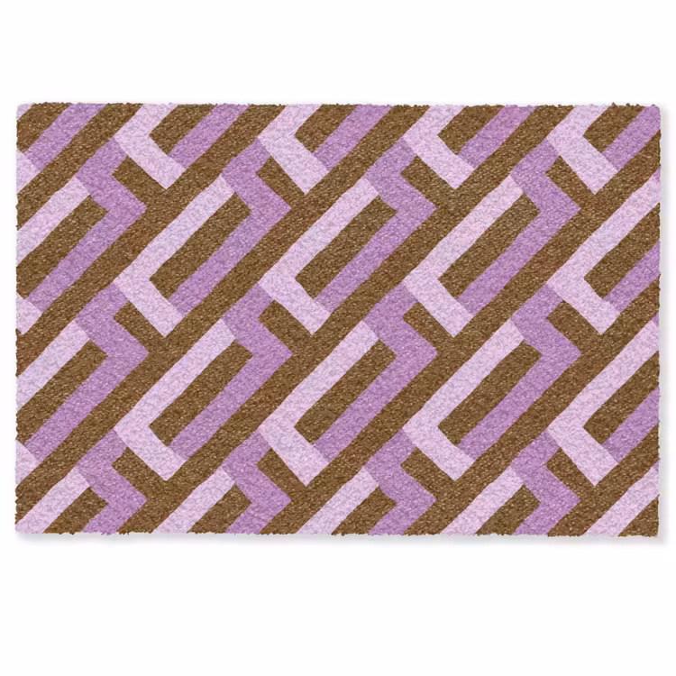 Fußmatte - Braun – Rosa – Geometrisch – Mäander – Muster — 1