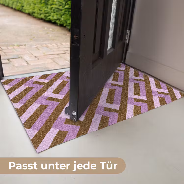 Fußmatte - Braun – Rosa – Geometrisch – Mäander – Muster — 7