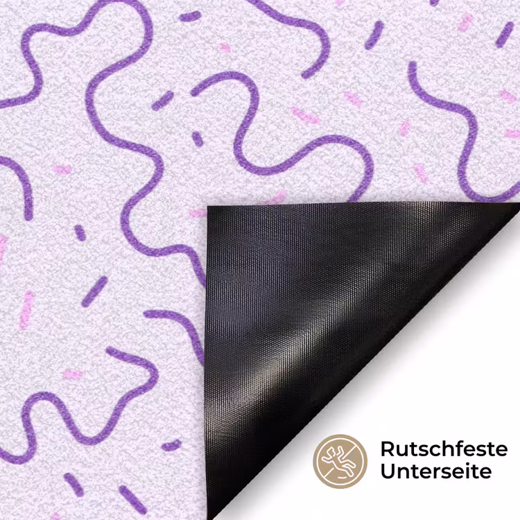 Fußmatte - Lila – Abstrakt – Memphis – Retro – Sprenkel – Muster — 6