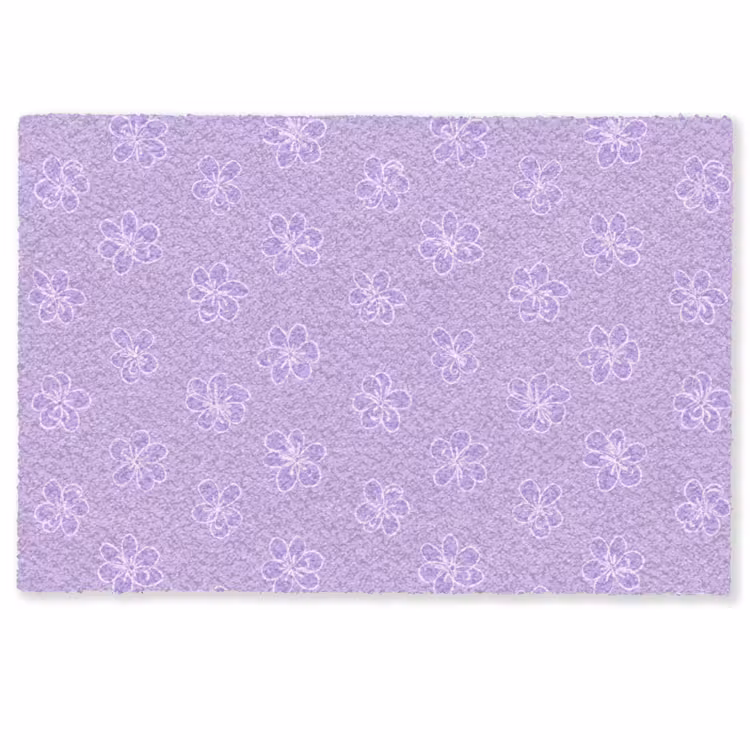 Fußmatte - Lila – Botanisch – Blumen – Handgezeichnet – Muster — 1