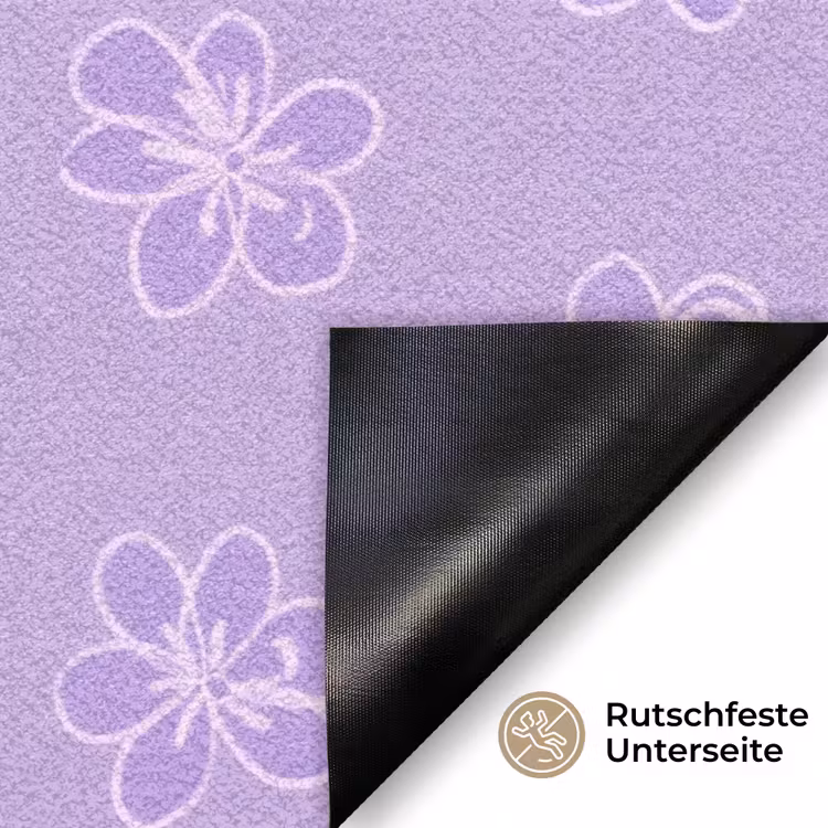 Fußmatte - Lila – Botanisch – Blumen – Handgezeichnet – Muster — 6