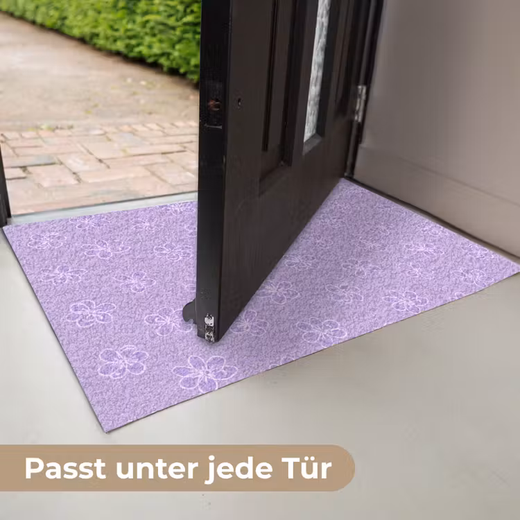 Fußmatte - Lila – Botanisch – Blumen – Handgezeichnet – Muster — 7