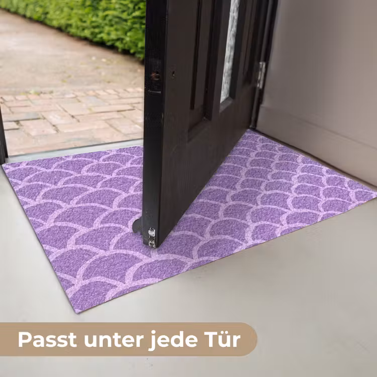 Fußmatte - Lila – Schuppen – Muscheln – Handgezeichnet – Muster — 7