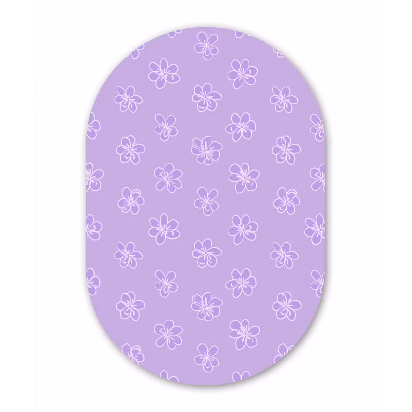 Forexbild Oval - Lila – Botanisch – Blumen – Handgezeichnet – Muster — 1