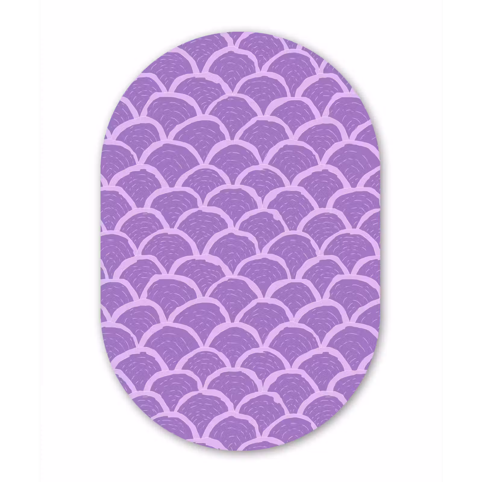 Forexbild Oval - Lila – Schuppen – Muscheln – Handgezeichnet – Muster — 1