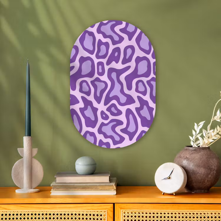 Forexbild Oval - Lila – Abstrakt – Leopard – Flecken – Groovy – Muster — 3