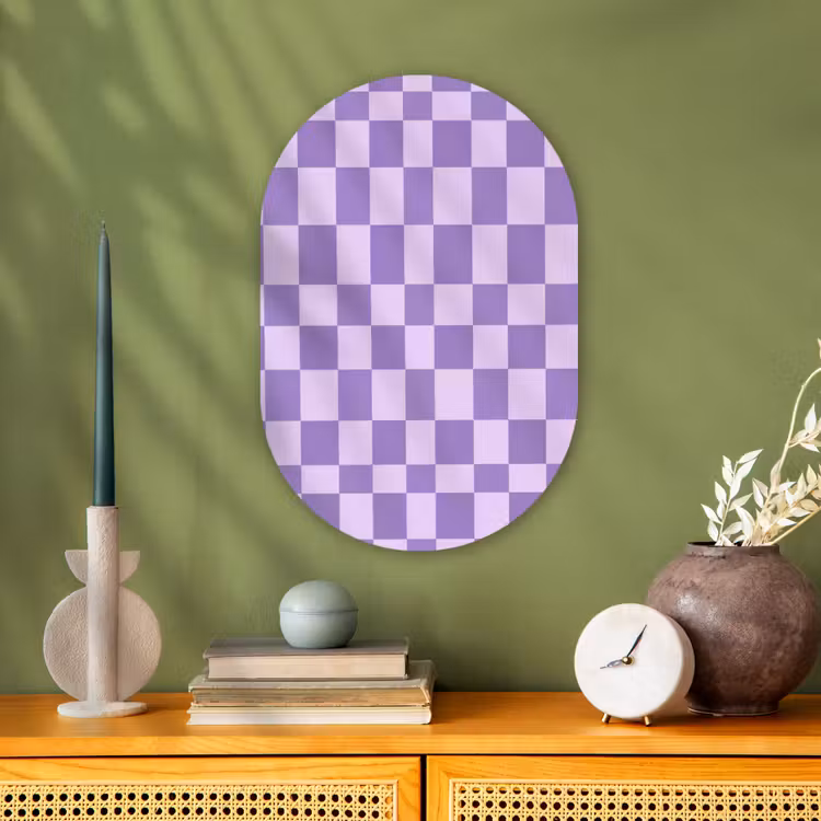 Forexbild Oval - Lila – Geometrisch – Schachbrettmuster – Blöcke – Muster — 3