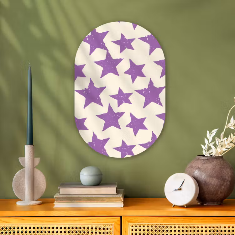 Forexbild Oval - Lila – Geometrisch – Sterne – Stempel – Muster — 3