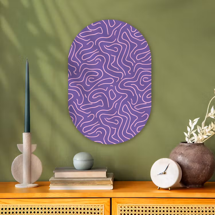 Forexbild Oval - Lila – Rosa – Abstrakt – Linien – Labyrinth – Muster — 3