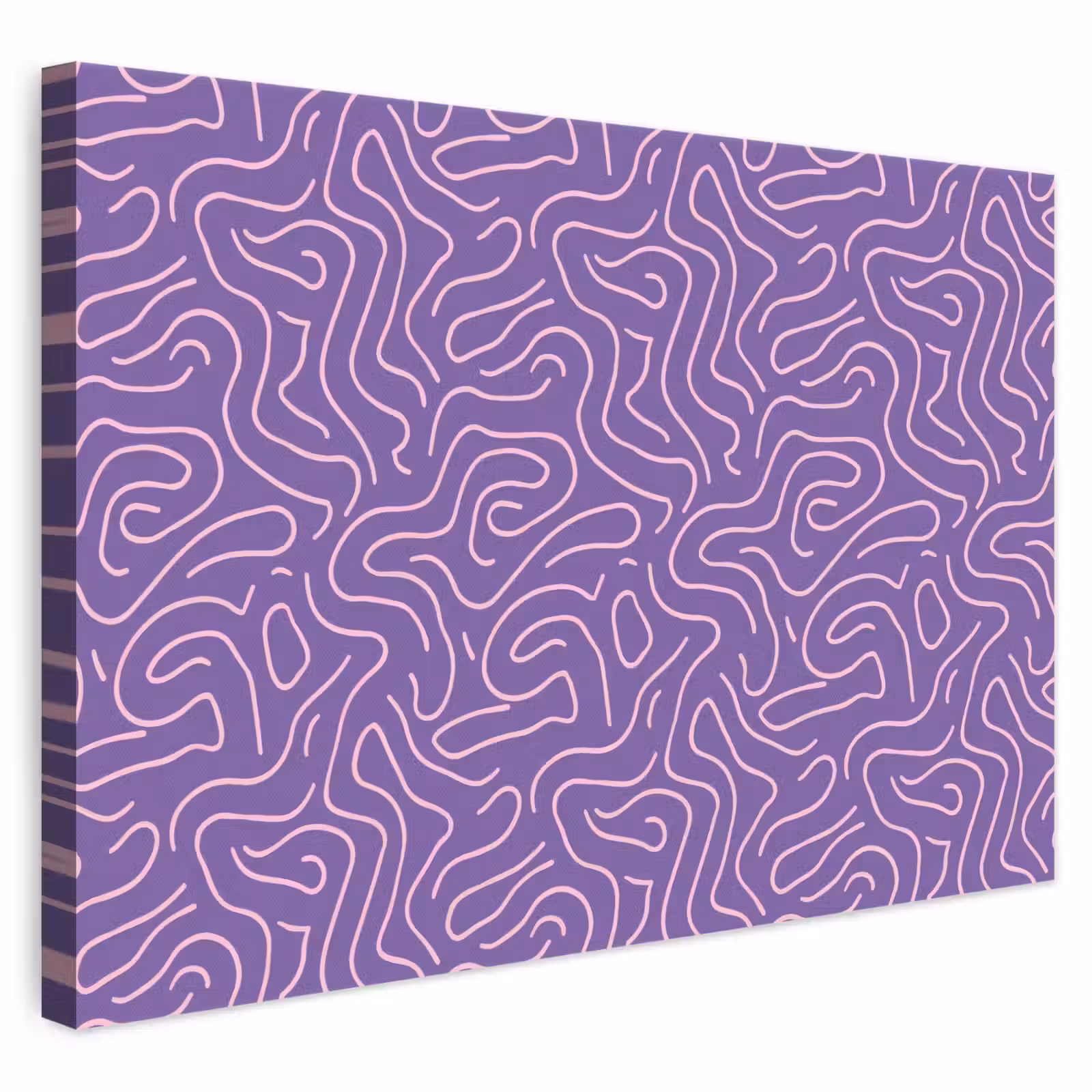 Leinwandbild - Lila – Rosa – Abstrakt – Linien – Labyrinth – Muster — 1