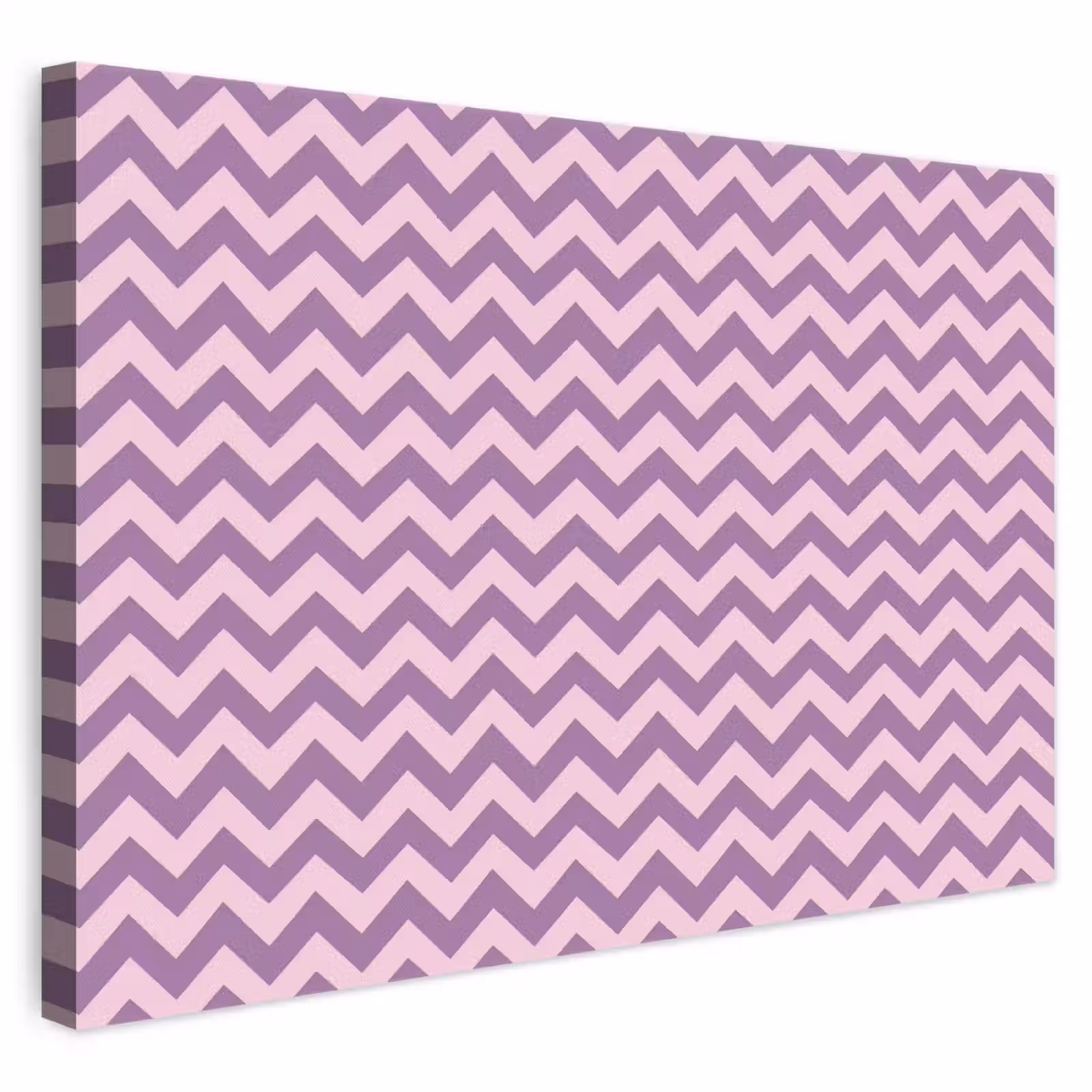 Leinwandbild - Lila – Rosa – Geometrisch – Chevron – Zickzack – Muster — 1