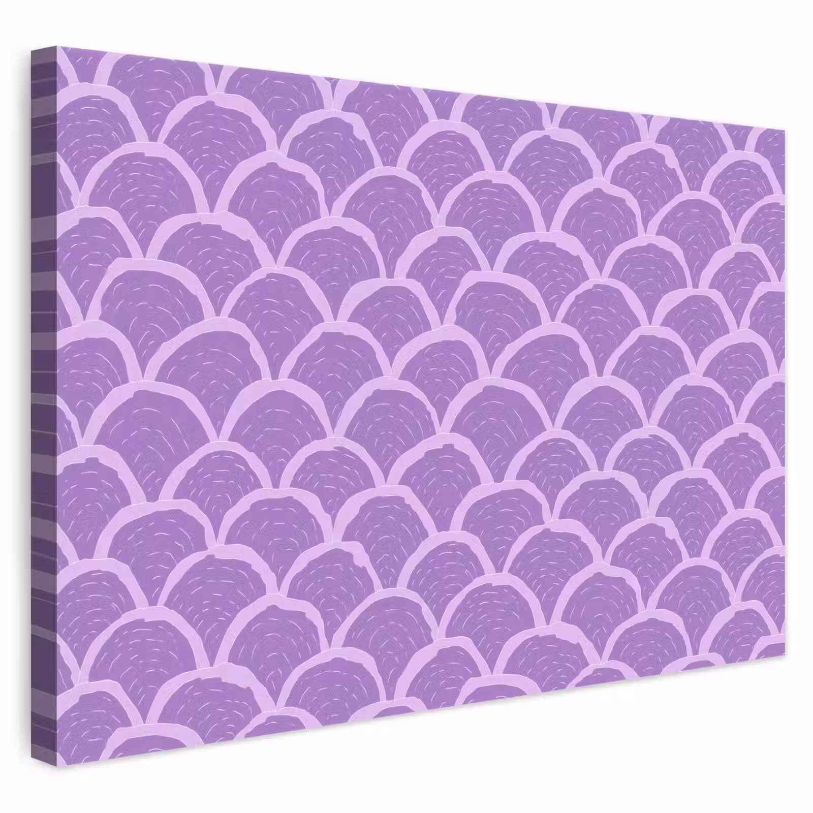 Leinwandbild - Lila – Schuppen – Muscheln – Handgezeichnet – Muster — 1
