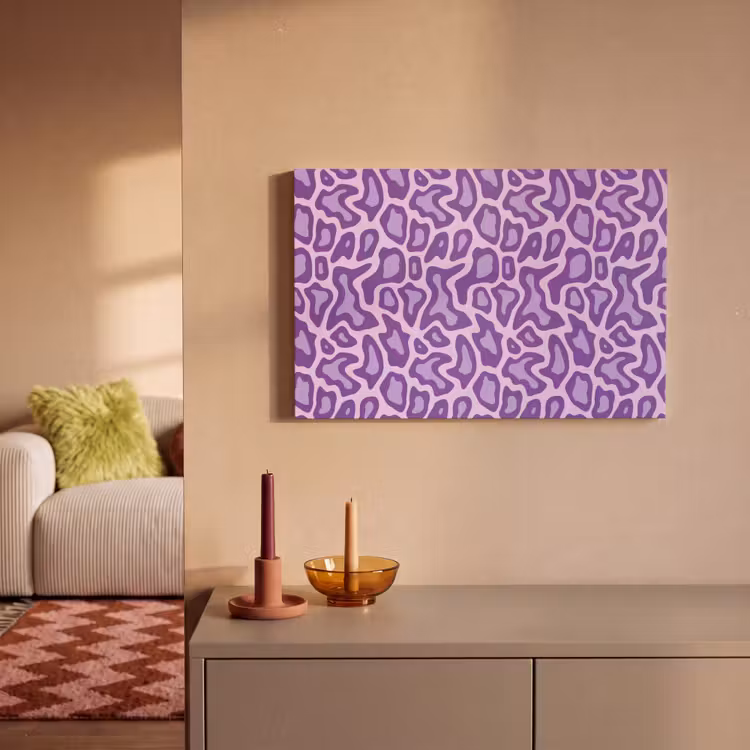 Leinwandbild - Lila – Abstrakt – Leopard – Flecken – Groovy – Muster — 2