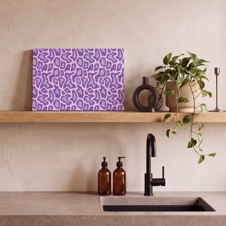 Leinwandbild - Lila – Abstrakt – Leopard – Flecken – Groovy – Muster — 3