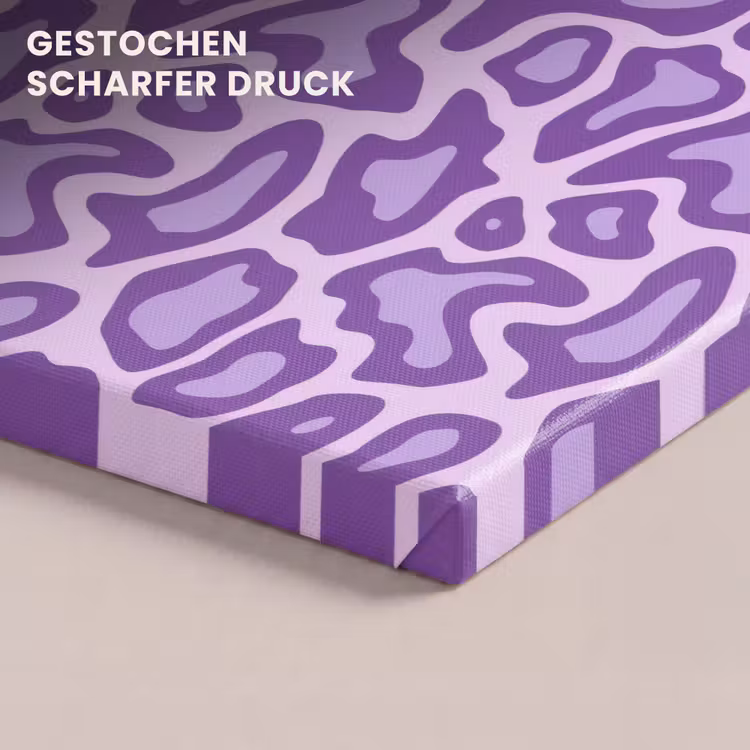 Leinwandbild - Lila – Abstrakt – Leopard – Flecken – Groovy – Muster — 4