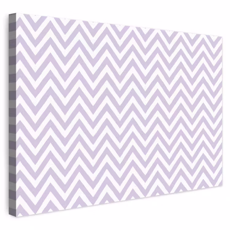 Leinwandbild - Lila – Geometrisch – Chevron – Zickzack – Muster — 1