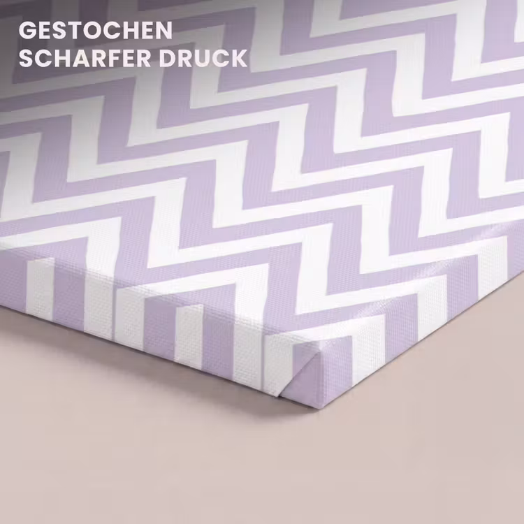 Leinwandbild - Lila – Geometrisch – Chevron – Zickzack – Muster — 4