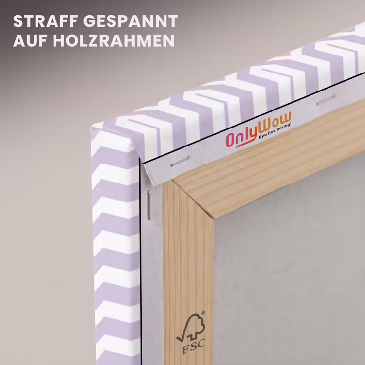 Leinwandbild - Lila – Geometrisch – Chevron – Zickzack – Muster — 5