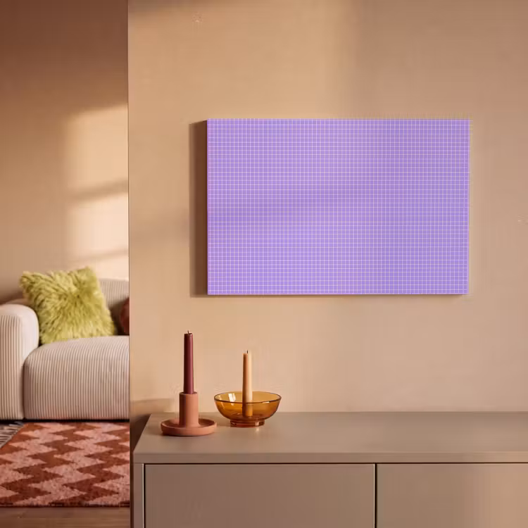 Leinwandbild - Lila – Geometrisch – Raster – Minimalistisch – Muster — 2