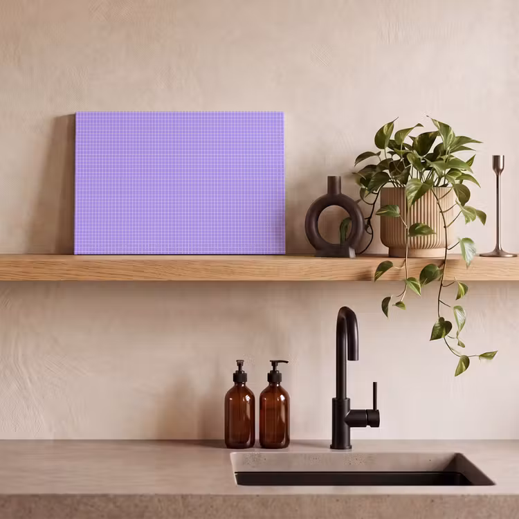 Leinwandbild - Lila – Geometrisch – Raster – Minimalistisch – Muster — 3