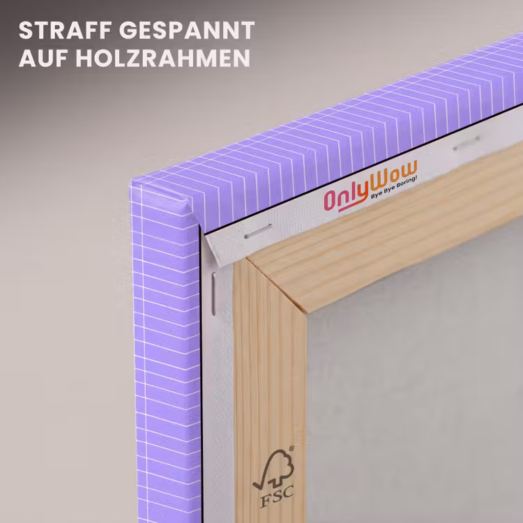 Leinwandbild - Lila – Geometrisch – Raster – Minimalistisch – Muster — 5