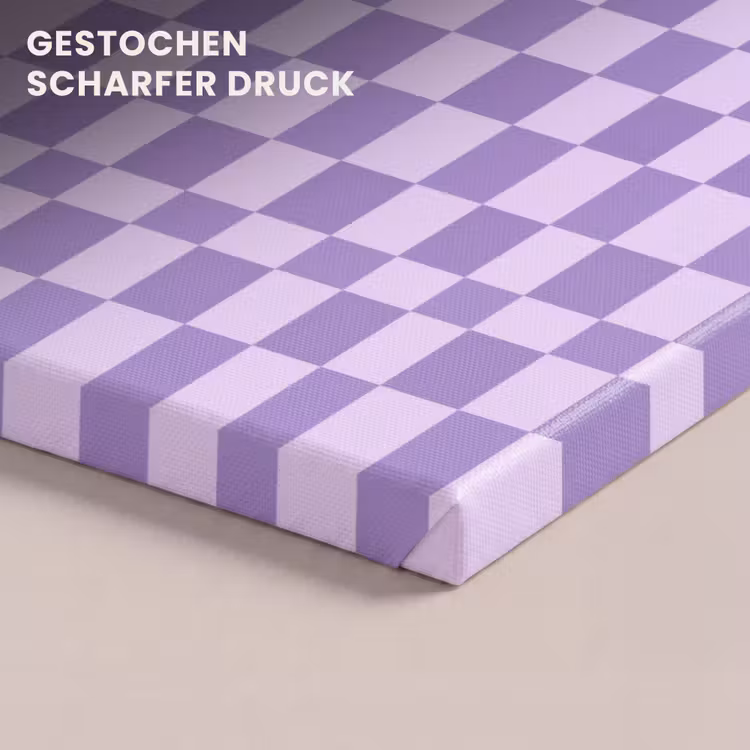 Leinwandbild - Lila – Geometrisch – Schachbrettmuster – Blöcke – Muster — 4