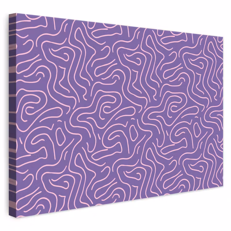 Leinwandbild - Lila – Rosa – Abstrakt – Linien – Labyrinth – Muster — 1