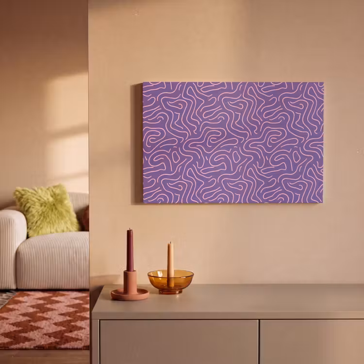 Leinwandbild - Lila – Rosa – Abstrakt – Linien – Labyrinth – Muster — 2