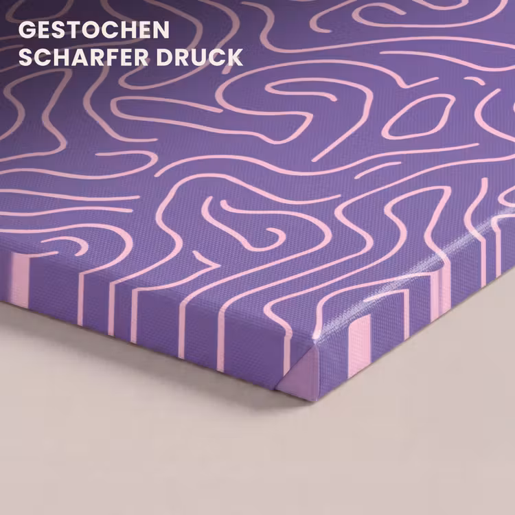 Leinwandbild - Lila – Rosa – Abstrakt – Linien – Labyrinth – Muster — 4