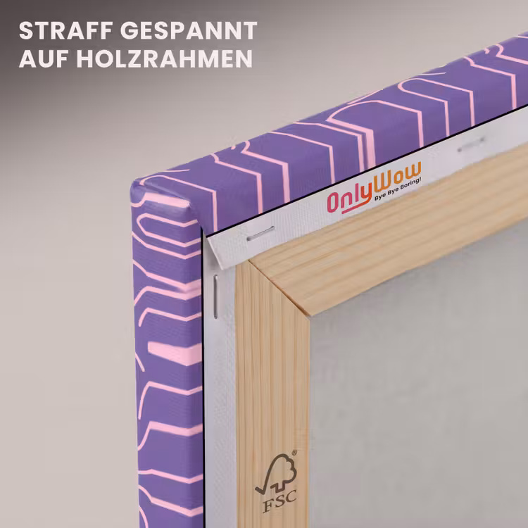 Leinwandbild - Lila – Rosa – Abstrakt – Linien – Labyrinth – Muster — 5