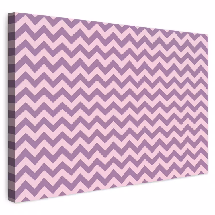 Leinwandbild - Lila – Rosa – Geometrisch – Chevron – Zickzack – Muster — 1
