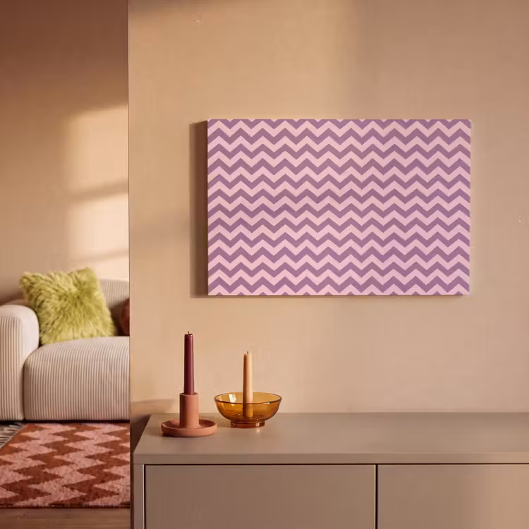 Leinwandbild - Lila – Rosa – Geometrisch – Chevron – Zickzack – Muster — 2