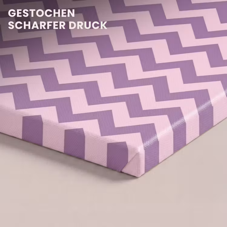 Leinwandbild - Lila – Rosa – Geometrisch – Chevron – Zickzack – Muster — 4