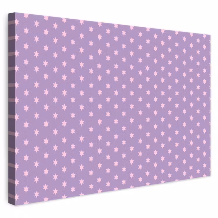 Leinwandbild - Lila – Rosa – Sterne – Geometrisch – Muster — 1