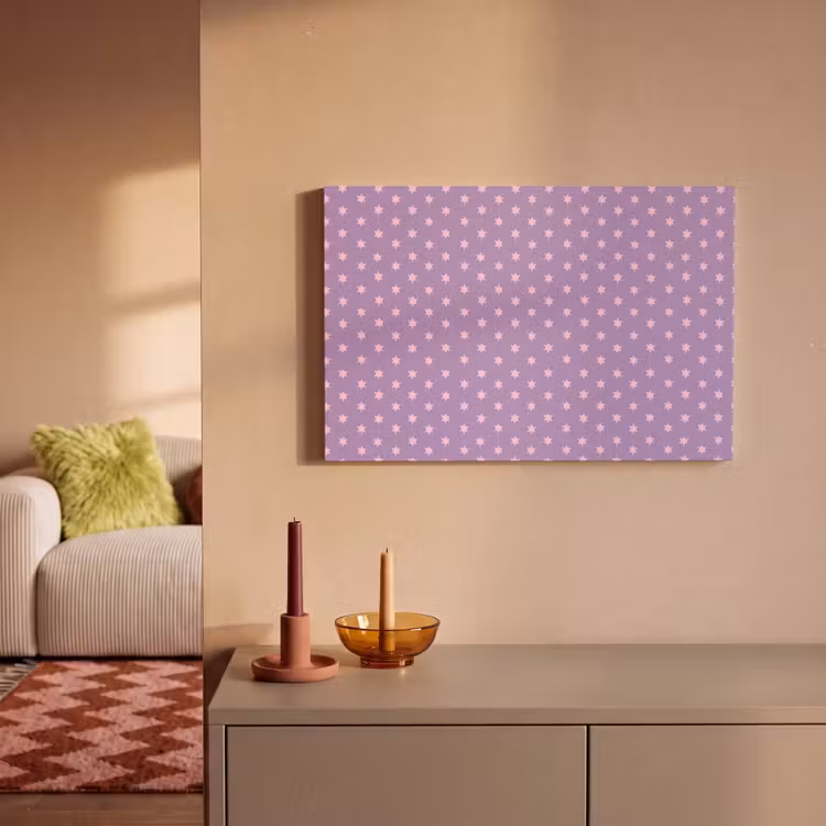 Leinwandbild - Lila – Rosa – Sterne – Geometrisch – Muster — 2