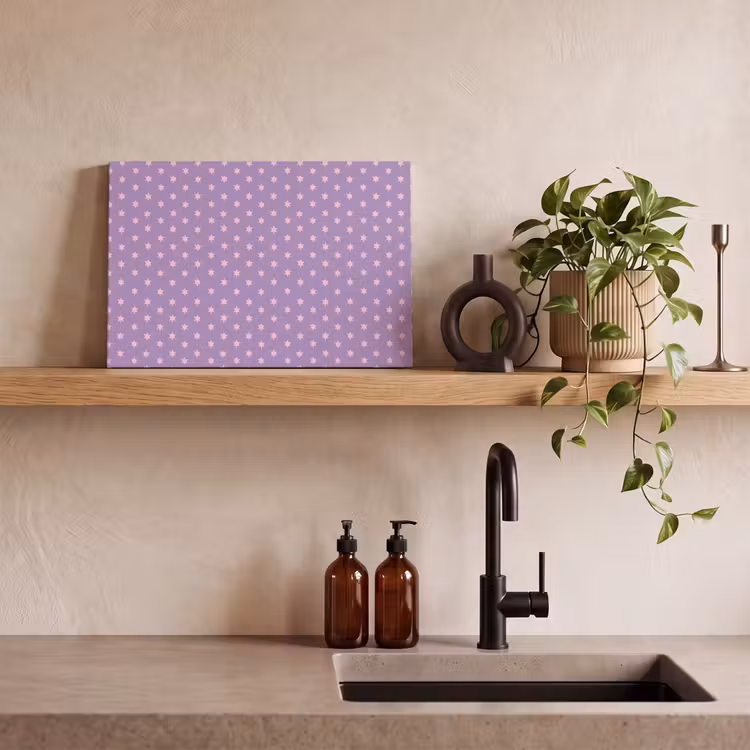 Leinwandbild - Lila – Rosa – Sterne – Geometrisch – Muster — 3