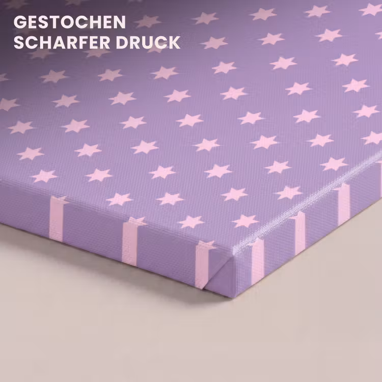 Leinwandbild - Lila – Rosa – Sterne – Geometrisch – Muster — 4