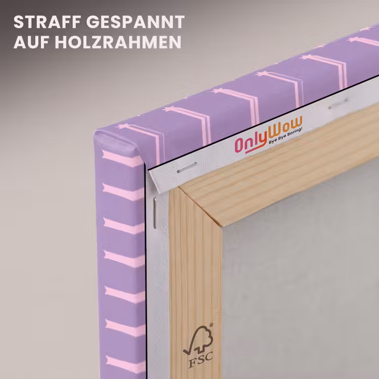 Leinwandbild - Lila – Rosa – Sterne – Geometrisch – Muster — 5