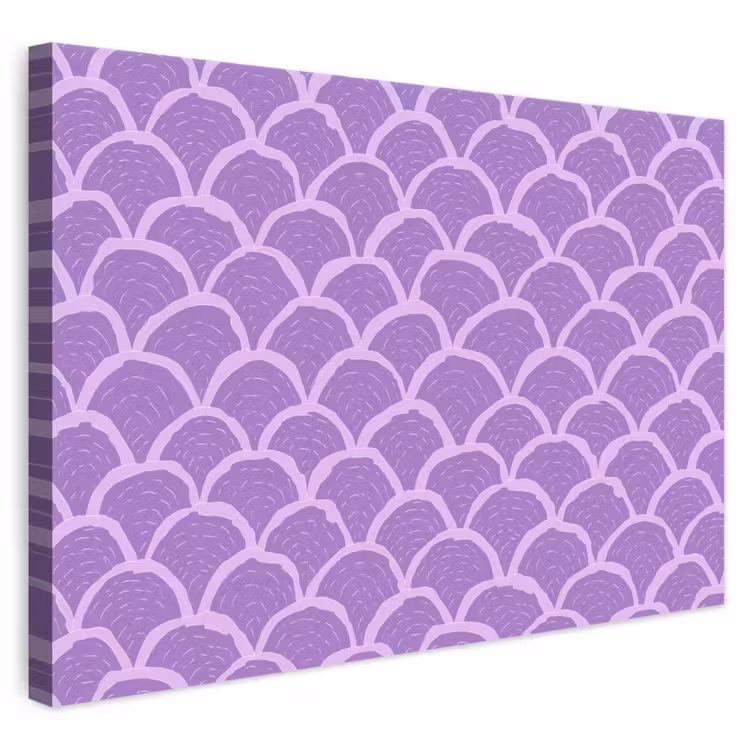 Leinwandbild - Lila – Schuppen – Muscheln – Handgezeichnet – Muster — 1