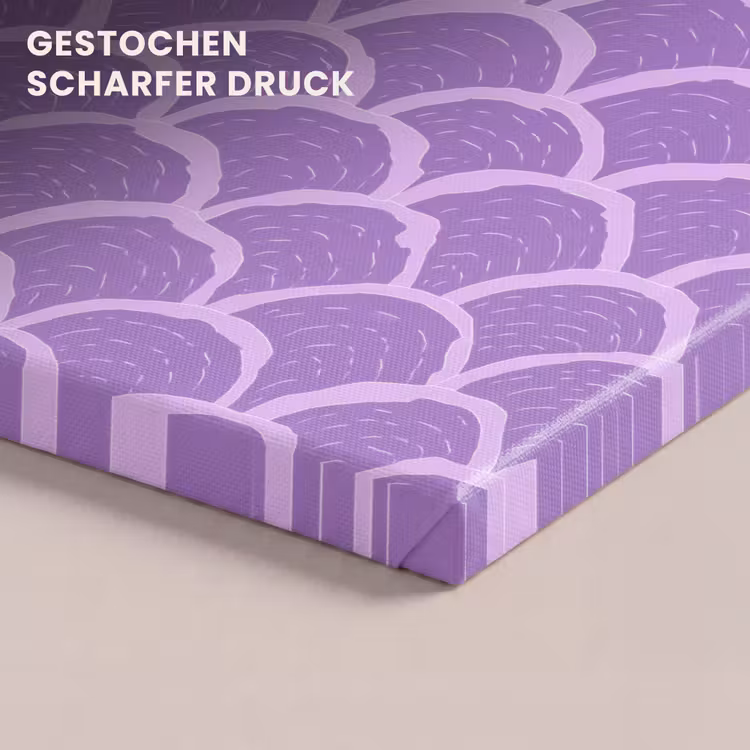 Leinwandbild - Lila – Schuppen – Muscheln – Handgezeichnet – Muster — 4