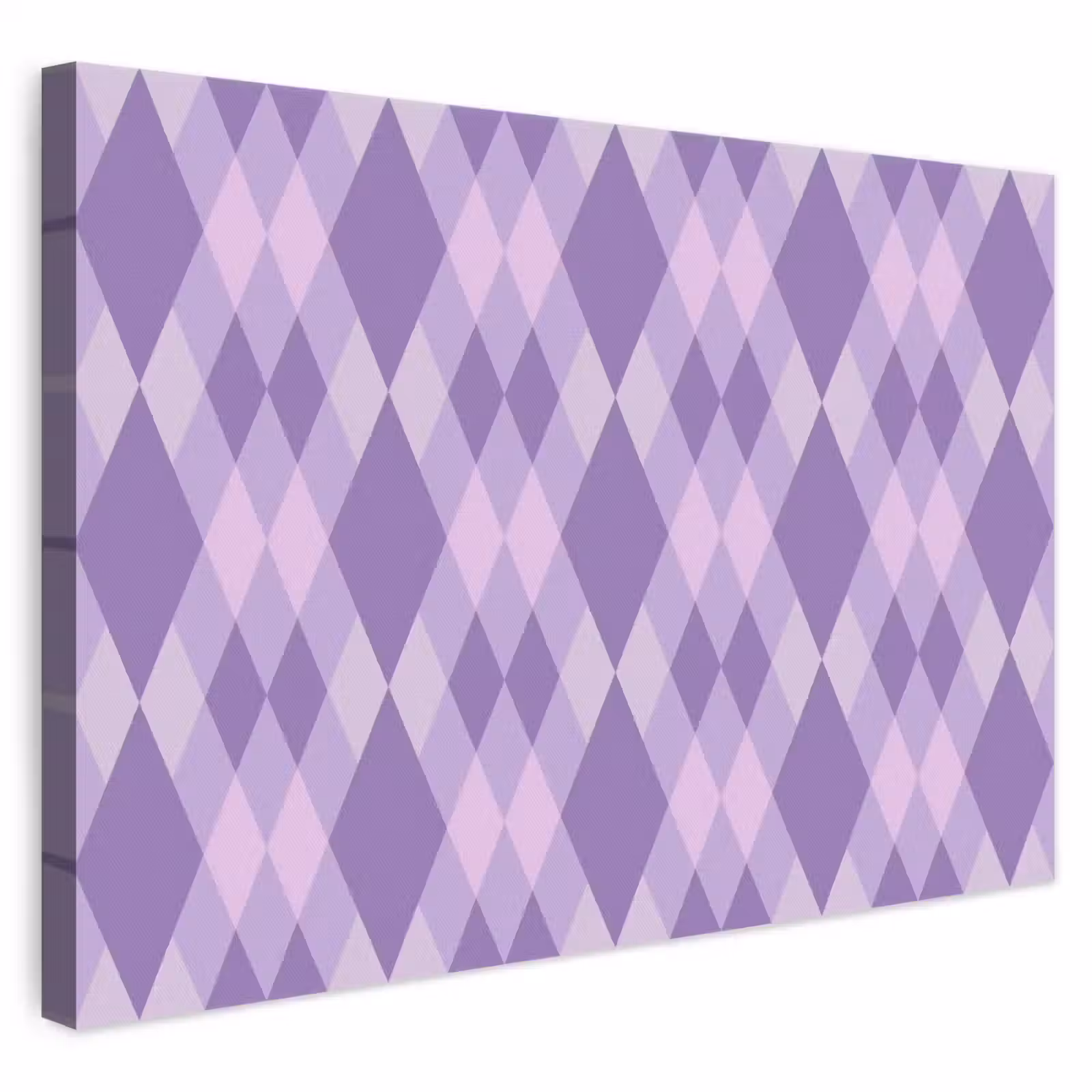 Leinwandbild - Lila – Geometrisch – Rauten – Argyle – Muster — 1