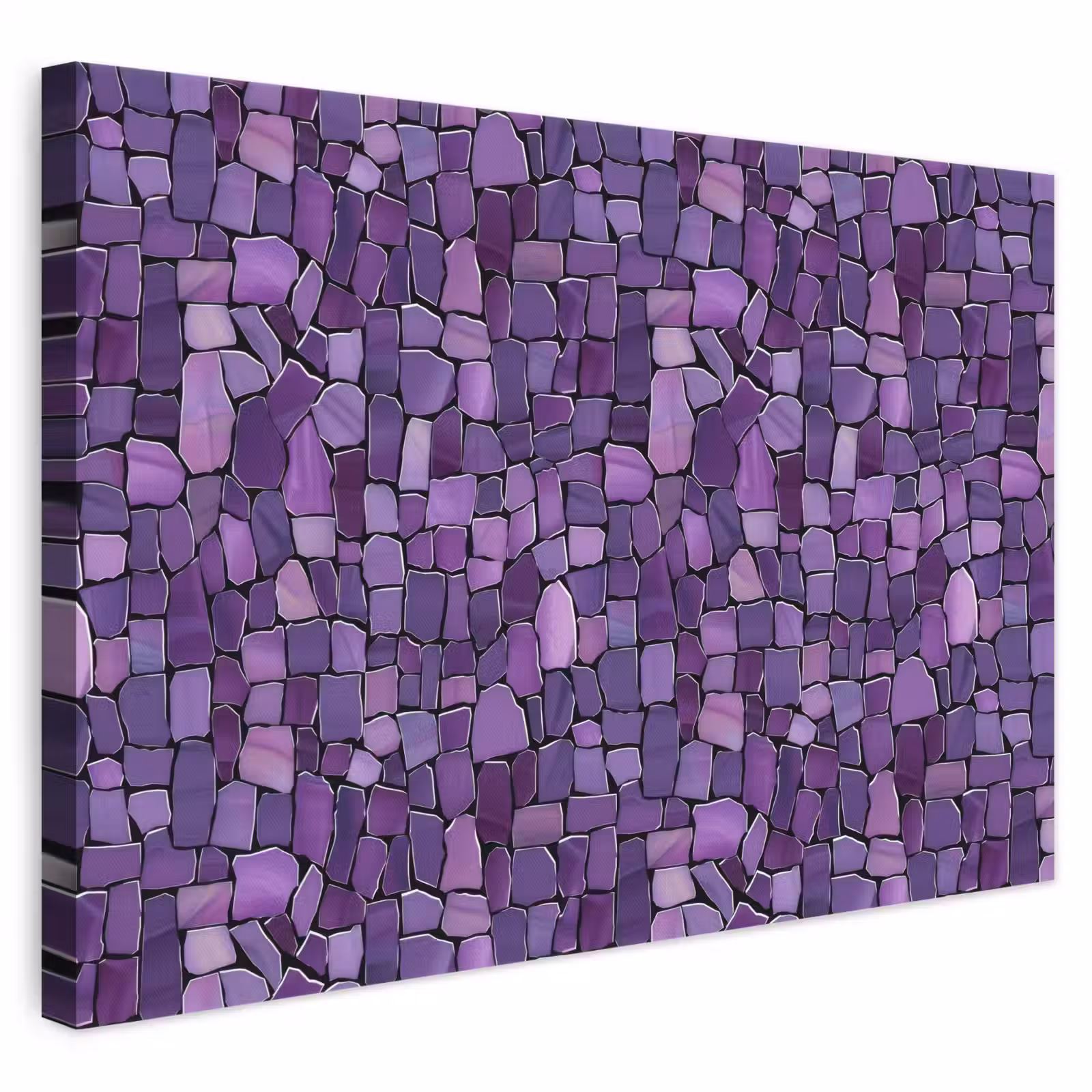 Leinwandbild - Lila – Mosaik – Scherben – Stein – Muster — 1