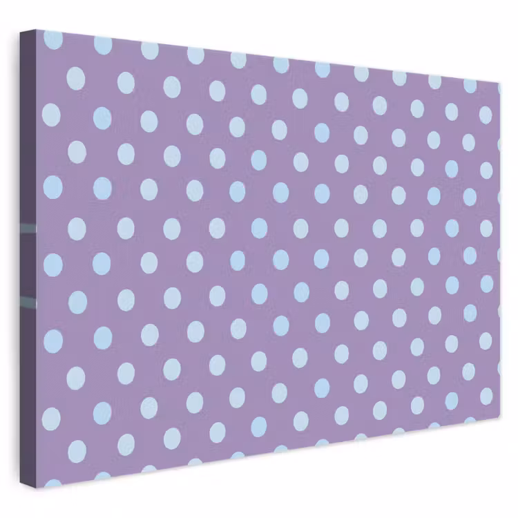 Leinwandbild - Lila – Blau – Geometrisch – Punkte – Polka Dot – Muster — 1