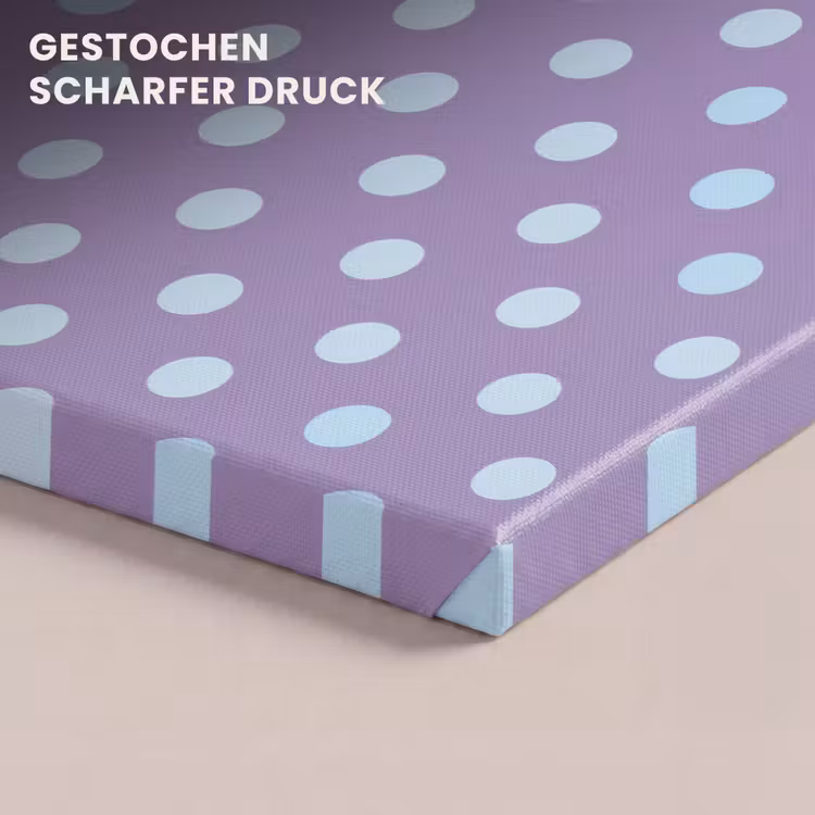 Leinwandbild - Lila – Blau – Geometrisch – Punkte – Polka Dot – Muster — 4