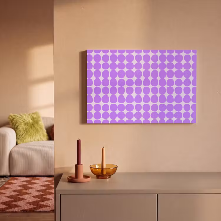 Leinwandbild - Lila – Geometrisch – Punkte – Polka Dot – Muster — 2