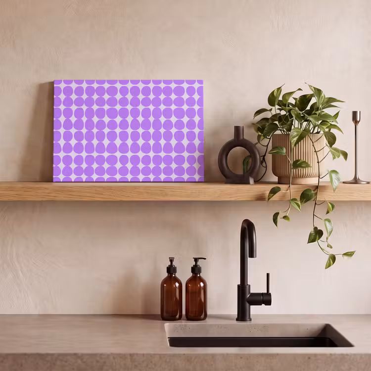 Leinwandbild - Lila – Geometrisch – Punkte – Polka Dot – Muster — 3